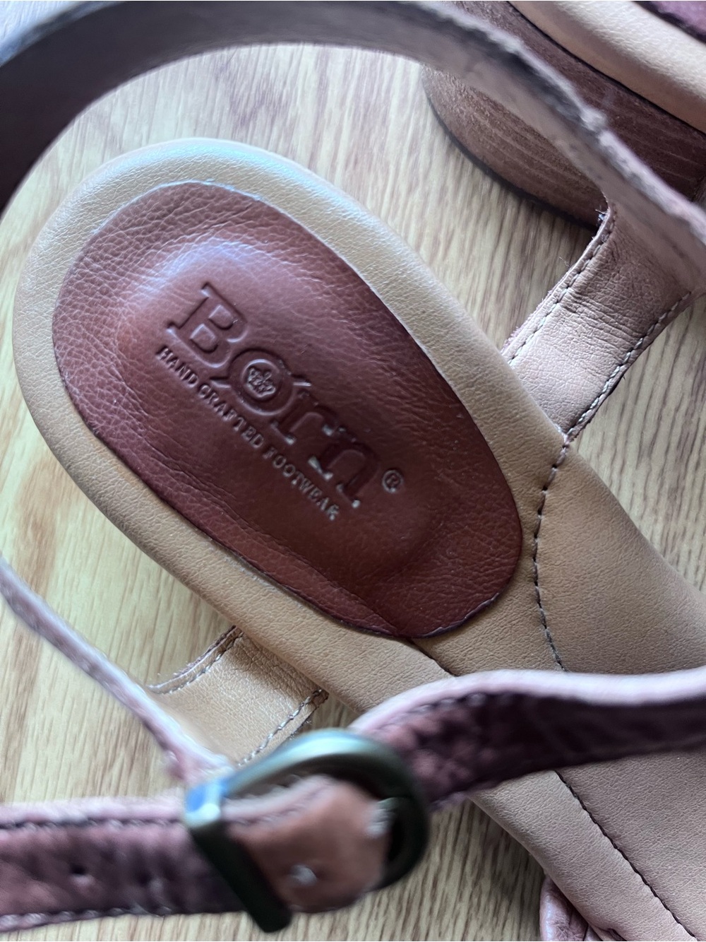 Born Braided Brown Leather Slingback Sandals - Picture 2 of 7
